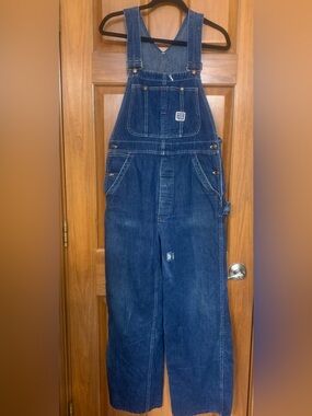 Vintage circa 1940s-50s JC Penney Pay Day Sanforized Shrunk overalls farm chore